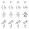 20Pcs 4 Styles Alloy Bead Caps & Pendant Cabochons Settings FIND-TA0010-07-1