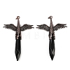 Natural Obsidian Faceted Pointed Bullet Shaped Big Pendants G-T145-01R-07-1