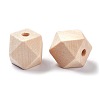 Faceted Unfinished Wood Beads WOOD-WH0014-01-C-2