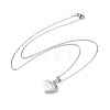 304 Stainless Steel Heart with Word Nana Pendant Necklace for Women STAS-E154-13P-2