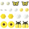 25Pcs 8 Styles Silicone & 15Pcs Iron Grade A Crystal Rhinestone Spacer Beads Findings Kits SIL-YW0002-67C-1