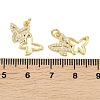 Brass Micro Pave Clear Cubic Zirconia Charms KK-D218-26G-06-3
