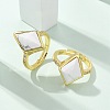 Rhombus Natural & Synthetic Gemstone Finger Rings RJEW-B113-01G-2-2