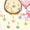 10Pcs 5 Colors Alloy Enamel Pendant Decorations HJEW-YW00459-5