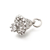 Christmas Brass Micro Pave Clear Cubic Zirconia Pendants KK-Z156-05P-2