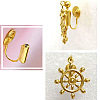 Brass Clip-on Earring Converters Findings KK-D060-01P-4