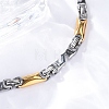 201 Stainless Steel Byzantine Chain Bracelets BJEW-B078-168GP-5