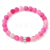 Natural Weathered Agate Beads Stretch Bracelets for Women BJEW-JB11412-01-2