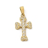 Ion Plating(IP) 304 Stainless Steel Micro Pave Cubic Zirconia Pendants STAS-Z107-08G-08-1