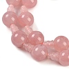 Natural Rose Quartz 3-Hole Guru Beads Strands G-H064-E01-02-4