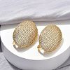 Brass Micro Pave Clear Cubic Zirconia Hoop Earrings EJEW-C182-01G-2