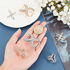6Pcs 6 Style Crystal Infinity-shaped & X-shape & Three Ring Shape Rhinestone Scarf Buckle Rings JEWB-CA0001-03-3