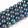 Electroplate Opaque Glass Beads Strands GLAA-T032-P8mm-AB14-1