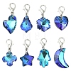 16Pcs 8 Styles Electroplated Glass Pendant Decorations HJEW-YW00361-1