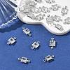SHEGRACE Brass Pave Cubic Zirconia Square Connector Charms XGRQ2O292-440A-P-6