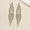 Brass Rhinestone Chandelier Earrings for Women TS9607-3