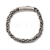 304 Stainless Steel Byzantine Chains Bracelets for Women Men BJEW-C148-05AS-01-4