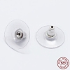 Anti-Tarnish Rhodium Plated 925 Sterling Silver Ear Nuts STER-K167-038P-4