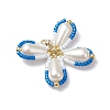 Two Tone Glass Seed Beaded Butterfly Pendants PALLOY-MZ00563-05-3