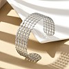 Hollow Out 304 Stainless Steel Cuff Bangles for Women BJEW-Z096-01P-1