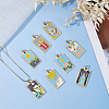 8Pcs 8 Styles Tarot 304 Stainless Steel Enamel Pendants STAS-DC0017-30-4