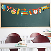 CRASPIRE 2 Sets 2 Styles Welcome Come Back & School Supplies Paper Banners DIY-CP0009-68-5