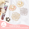 6Pcs 6 Style Flower Safety Pin Brooch for Women JEWB-AR0001-07-4
