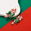 Christmas Candy Cane Alloy Enamel Dangle Earrings for Women PW-WG6FC60-02-1