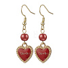 Alloy Enamel Heart Dangle Earrings EJEW-JE06272-02-4