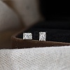 925 Sterling Silver Clear Cubic Zirconia Stud Earrings EJEW-Q030-05P-1