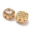 Brass Micro Pave Cubic Zirconia Beads KK-U037-01G-01-3