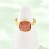 Natural Strawberry Quartz Finger Rings with Brass Findings G-H353-04G-05-3