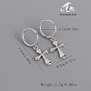 Fashionable S925 Sterling Silver Cross Hoop Earrings BO1678-2-2