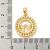 Brass Micro Pave Clear Cubic Zirconia Pendants KK-U007-01G-07-3