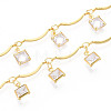 Brass Glass Scalloped Bar Chains CHC-T018-09G-1