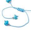 2Pcs 2 Styles Synthetic Turquoise & Natural Magnesite Braided Beaded Bracelets BJEW-JB10202-5