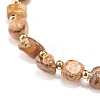 Natural Picture Jasper Round Beaded Stretch Bracelet BJEW-JB08197-02-5