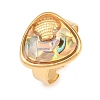 304 Stainless Steel Resin Cuff Open Rings RE-E001-02G-5