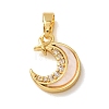 Brass Micro Pave Clear Cubic Zirconia Charms CU-CBA2C2D-10G-1