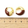 Brass Enamel Hoop Earrings EJEW-B120-07G-02-3