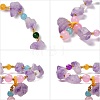 Nuggets Natural Amethyst Stretch Beaded Bracelets BJEW-H546-01-6