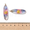 Inner Dried Flower Transparent Resin Pendants RESI-A043-01A-3