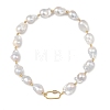 Natural Baroque Keshi Pearl Nuggets Beaded Necklaces NJEW-JN06511-4