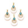 Synthetic Turquoise with White Shell Pendants KK-N287-11G-01-1