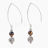 Natural Tiger Eye Beads Dangle Earrings EJEW-JE02811-04-1