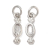 Brass Micro Pave Clear Cubic Zirconia Pendants KK-B170-25P-1