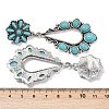 Alloy Synthetic Turquoise Dangle Stud Earrings EJEW-U053-12AS-5