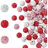 90Pcs 3 Colors Polymer Clay Rhinestone Beads RB-HY0001-02-1