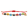 Adjustable Synthetic Fibers with Brass Beaded Red String Bracelets SH4901-1-1