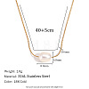 316L Surgical Stainless Steel with Natural Pearl Pendant Necklaces WGEA815-06-1